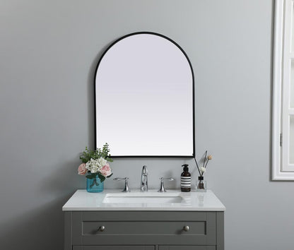 Elegant Furniture & Lighting - Ayra Metal Frame Arch Mirror 24x30 Inch in Black - MR1A2430BLK veiw 2