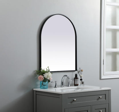 Elegant Furniture & Lighting - Ayra Metal Frame Arch Mirror 24x30 Inch in Black - MR1A2430BLK veiw 3