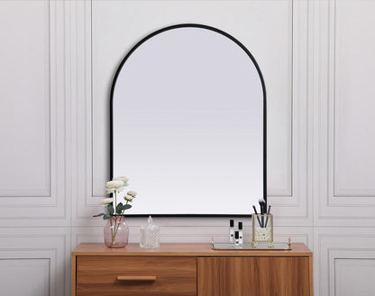 Elegant Furniture & Lighting - Ayra Metal Frame Arch Mirror 24x30 Inch in Black - MR1A2430BLK veiw 4
