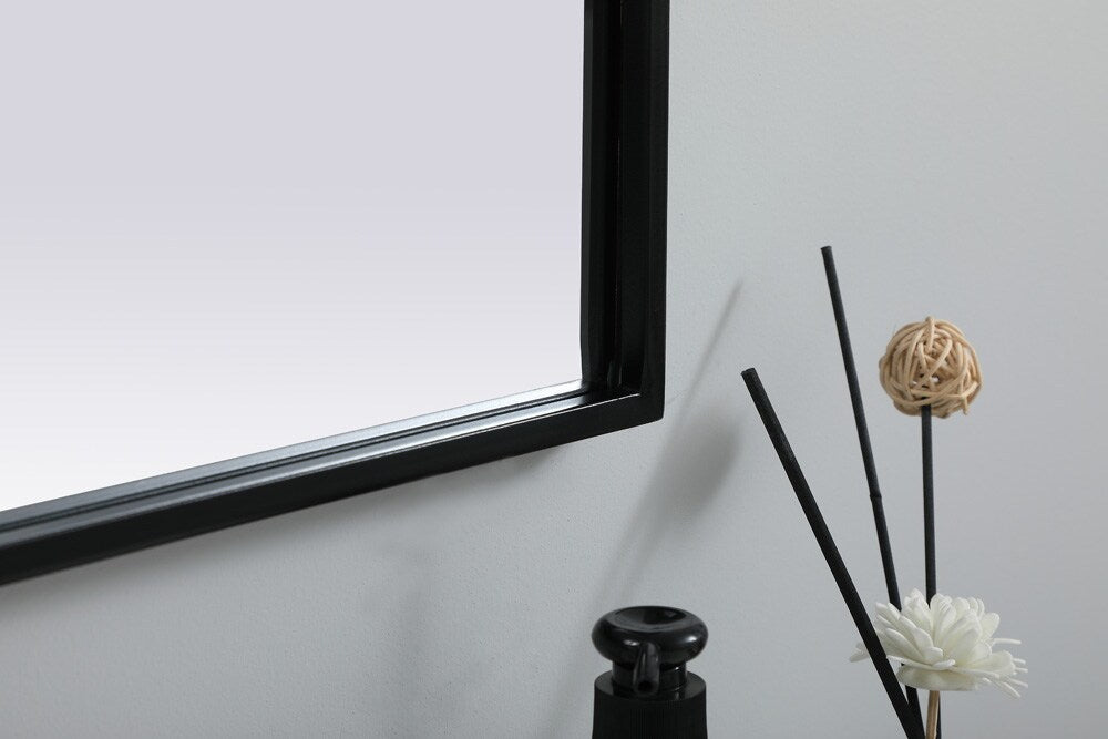 Elegant Furniture & Lighting - Ayra Metal Frame Arch Mirror 24x30 Inch in Black - MR1A2430BLK veiw 7