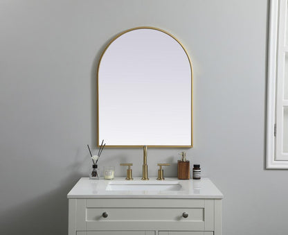 Elegant Furniture & Lighting - Ayra Metal Frame Arch Mirror 24x30 Inch in Brass - MR1A2430BRS veiw 4