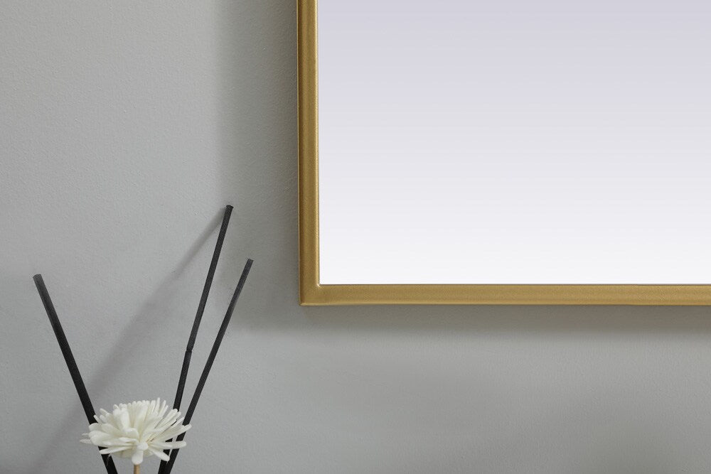 Elegant Furniture & Lighting - Ayra Metal Frame Arch Mirror 24x30 Inch in Brass - MR1A2430BRS veiw 6