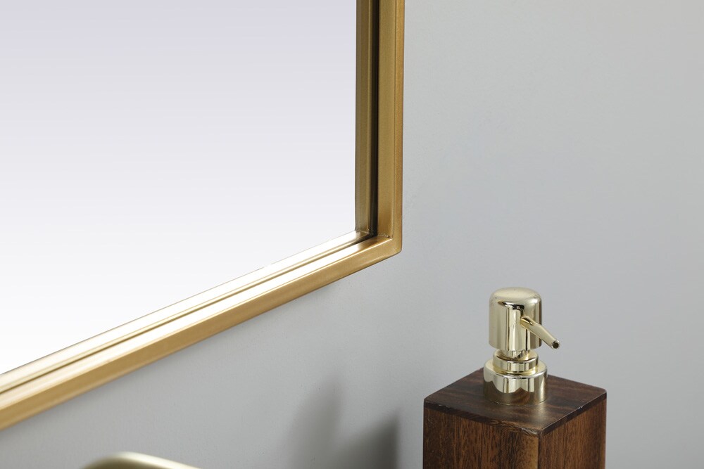 Elegant Furniture & Lighting - Ayra Metal Frame Arch Mirror 24x30 Inch in Brass - MR1A2430BRS veiw 7