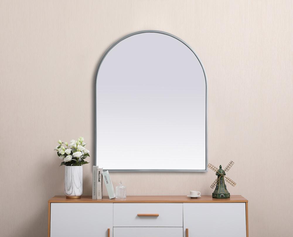 Elegant Furniture & Lighting - Ayra Metal Frame Arch Mirror 24x30 Inch in Silver - MR1A2430SIL veiw 4