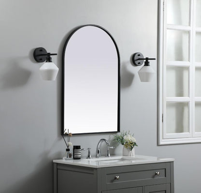 Elegant Furniture & Lighting - Ayra Metal Frame Arch Mirror 24x36 Inch in Black - MR1A2436BLK veiw 3
