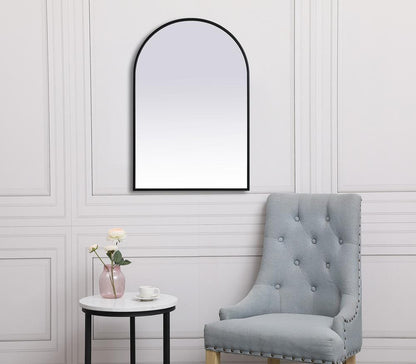 Elegant Furniture & Lighting - Ayra Metal Frame Arch Mirror 24x36 Inch in Black - MR1A2436BLK veiw 4