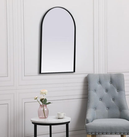 Elegant Furniture & Lighting - Ayra Metal Frame Arch Mirror 24x36 Inch in Black - MR1A2436BLK veiw 5