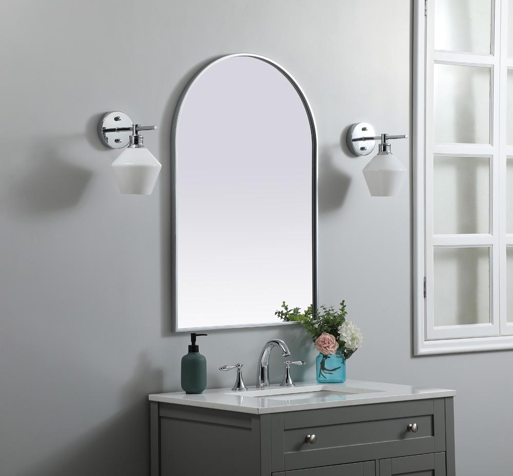 Elegant Furniture & Lighting - Ayra Metal Frame Arch Mirror 24x36 Inch in Silver - MR1A2436SIL veiw 3