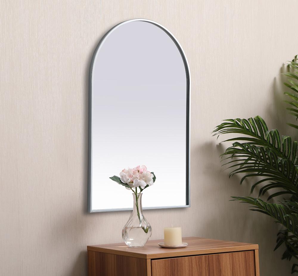 Elegant Furniture & Lighting - Ayra Metal Frame Arch Mirror 24x36 Inch in Silver - MR1A2436SIL veiw 5