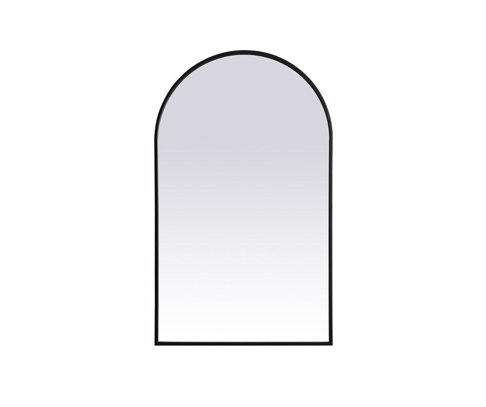 Elegant Furniture & Lighting - Ayra Metal Frame Arch Mirror 24x40 Inch in Black - MR1A2440BLK veiw 1