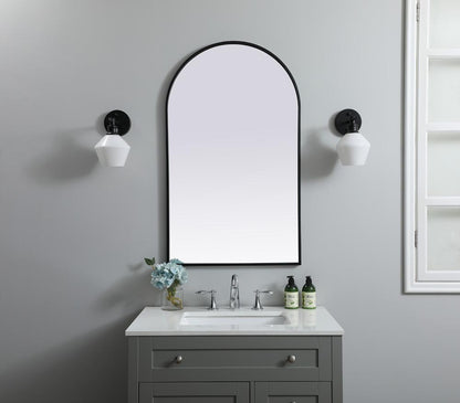 Elegant Furniture & Lighting - Ayra Metal Frame Arch Mirror 24x40 Inch in Black - MR1A2440BLK veiw 2