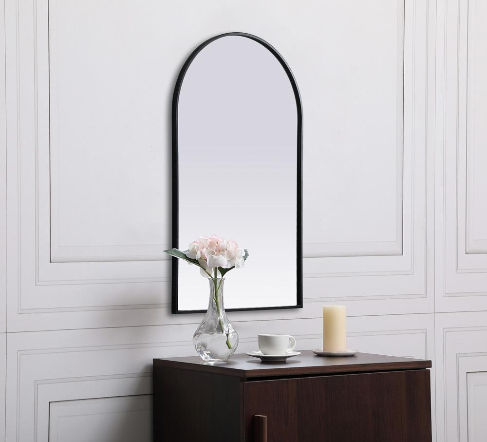 Elegant Furniture & Lighting - Ayra Metal Frame Arch Mirror 24x40 Inch in Black - MR1A2440BLK veiw 5