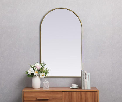 Elegant Furniture & Lighting - Ayra Metal Frame Arch Mirror 24x40 Inch in Brass - MR1A2440BRS veiw 4