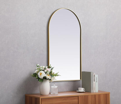 Elegant Furniture & Lighting - Ayra Metal Frame Arch Mirror 24x40 Inch in Brass - MR1A2440BRS veiw 5