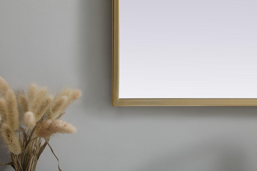 Elegant Furniture & Lighting - Ayra Metal Frame Arch Mirror 24x40 Inch in Brass - MR1A2440BRS veiw 6