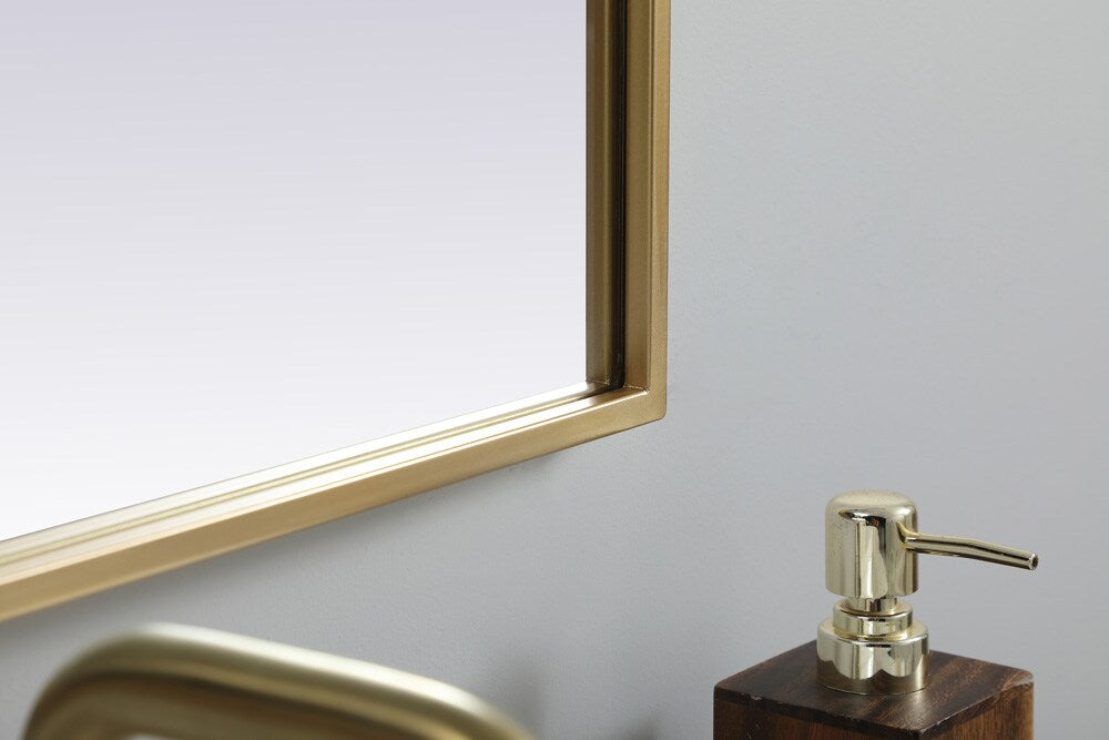 Elegant Furniture & Lighting - Ayra Metal Frame Arch Mirror 24x40 Inch in Brass - MR1A2440BRS veiw 7