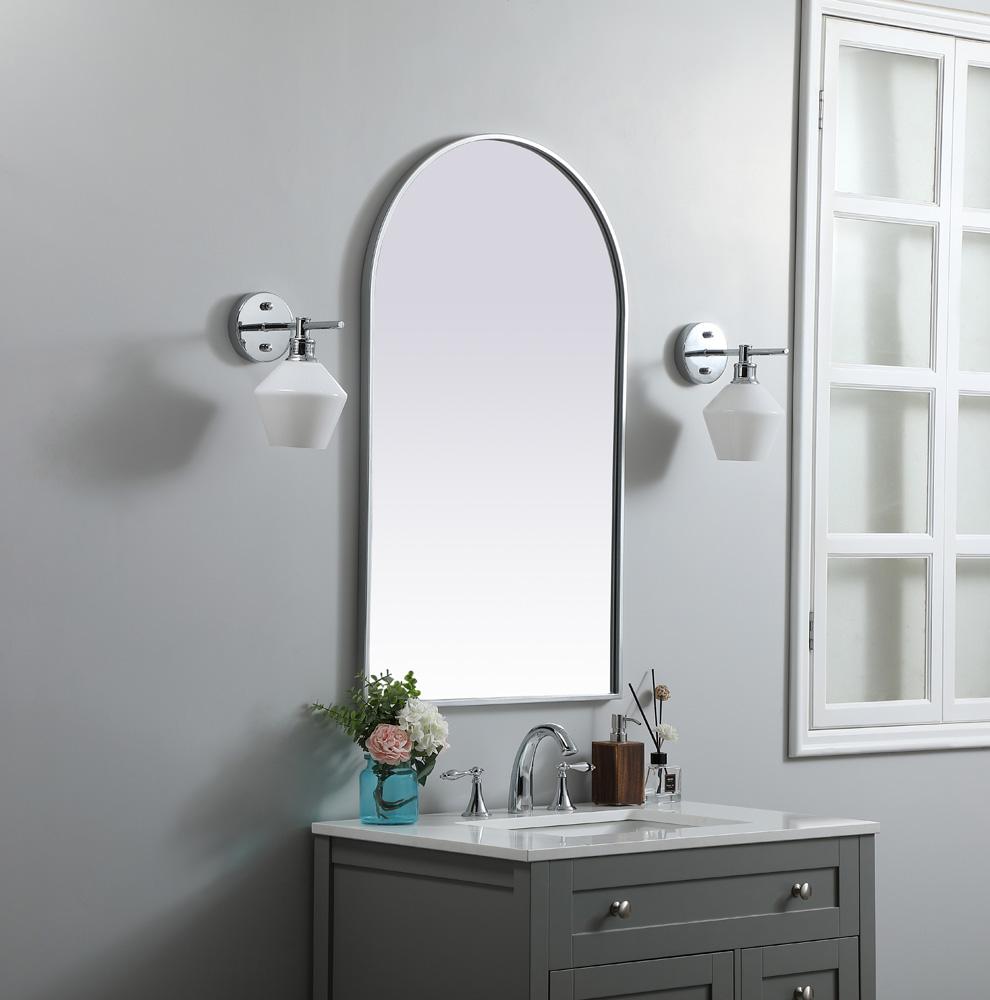 Elegant Furniture & Lighting - Ayra Metal Frame Arch Mirror 24x40 Inch in Silver - MR1A2440SIL veiw 3