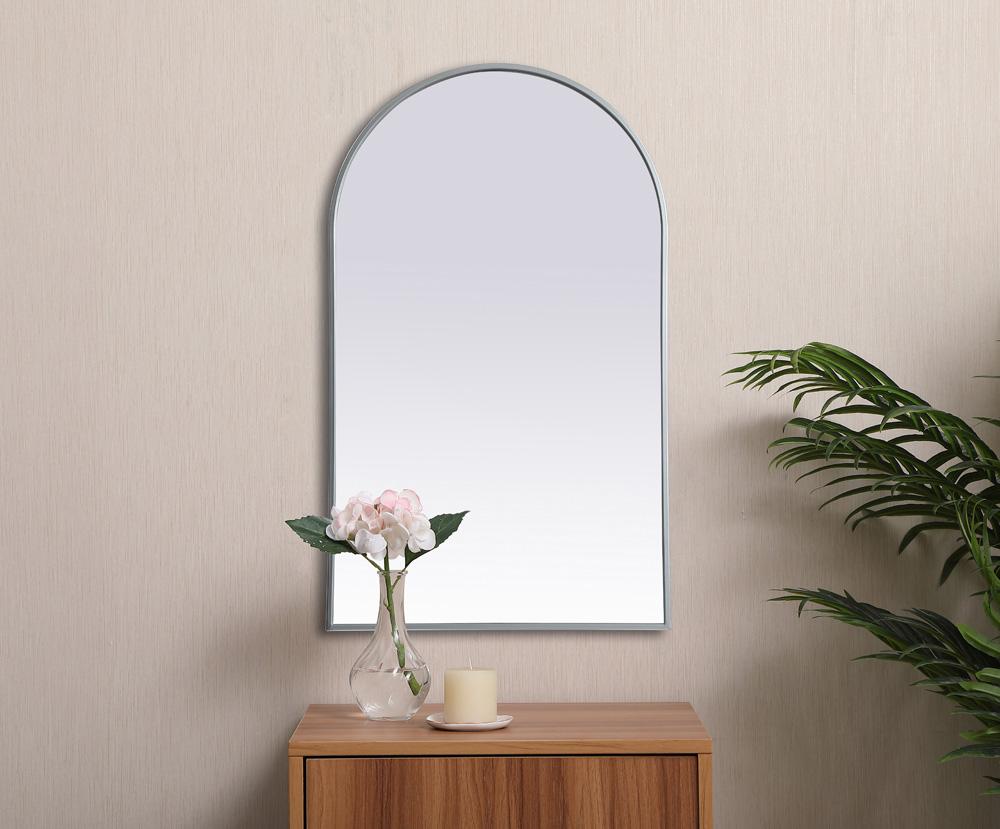 Elegant Furniture & Lighting - Ayra Metal Frame Arch Mirror 24x40 Inch in Silver - MR1A2440SIL veiw 4