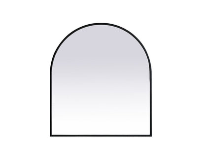 Elegant Furniture & Lighting - Ayra Metal Frame Arch Mirror 27x30 Inch in Black - MR1A2730BLK veiw 1