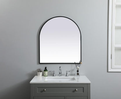 Elegant Furniture & Lighting - Ayra Metal Frame Arch Mirror 27x30 Inch in Black - MR1A2730BLK veiw 2