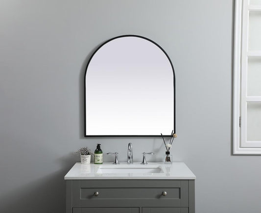 Elegant Furniture & Lighting - Ayra Metal Frame Arch Mirror 27x30 Inch in Black - MR1A2730BLK veiw 2