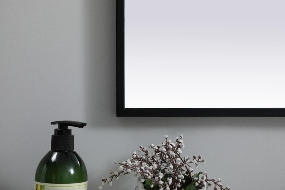 Elegant Furniture & Lighting - Ayra Metal Frame Arch Mirror 27x30 Inch in Black - MR1A2730BLK veiw 6