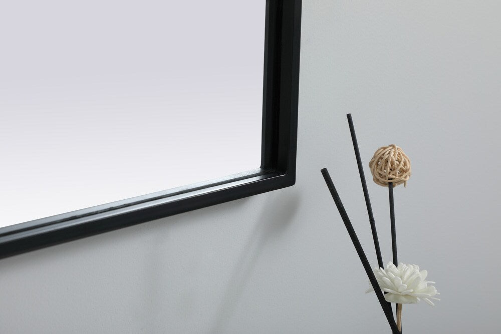 Elegant Furniture & Lighting - Ayra Metal Frame Arch Mirror 27x30 Inch in Black - MR1A2730BLK veiw 7