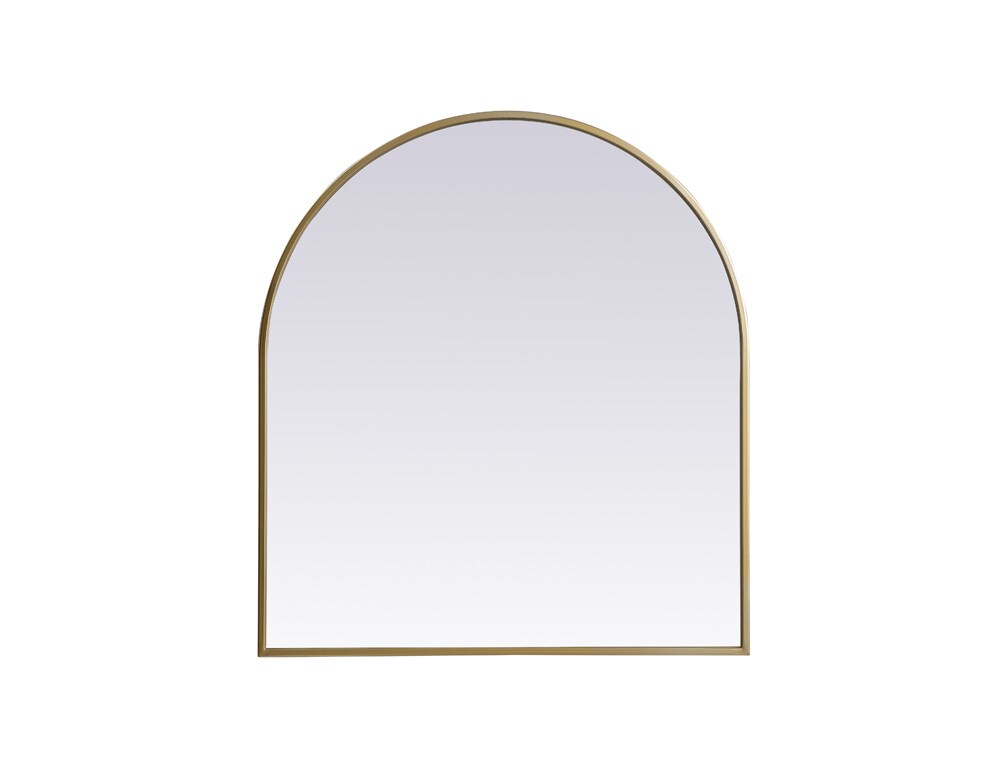 Elegant Furniture & Lighting - Ayra Metal Frame Arch Mirror 27x30 Inch in Brass - MR1A2730BRS veiw 1