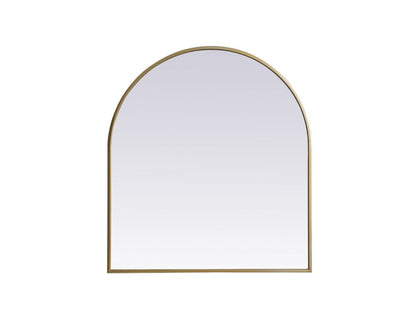 Elegant Furniture & Lighting - Ayra Metal Frame Arch Mirror 27x30 Inch in Brass - MR1A2730BRS veiw 1