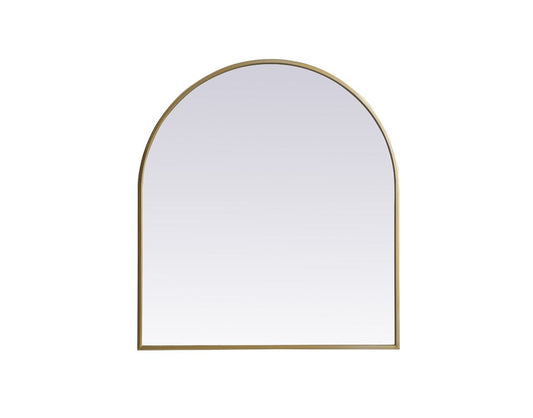 Elegant Furniture & Lighting - Ayra Metal Frame Arch Mirror 27x30 Inch in Brass - MR1A2730BRS veiw 1