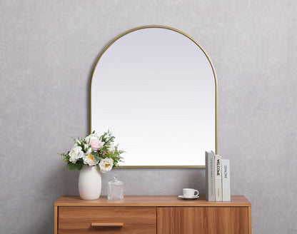 Elegant Furniture & Lighting - Ayra Metal Frame Arch Mirror 27x30 Inch in Brass - MR1A2730BRS veiw 4