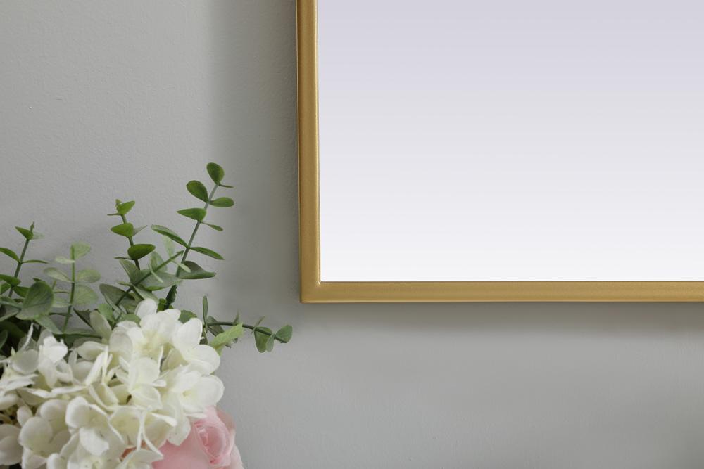 Elegant Furniture & Lighting - Ayra Metal Frame Arch Mirror 27x30 Inch in Brass - MR1A2730BRS veiw 6