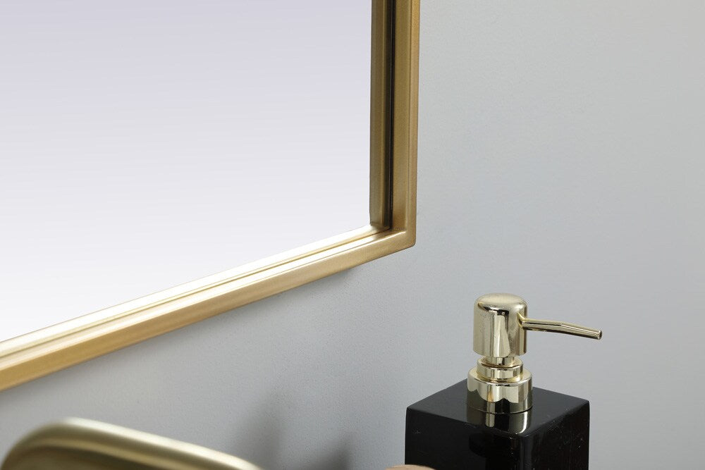 Elegant Furniture & Lighting - Ayra Metal Frame Arch Mirror 27x30 Inch in Brass - MR1A2730BRS veiw 7