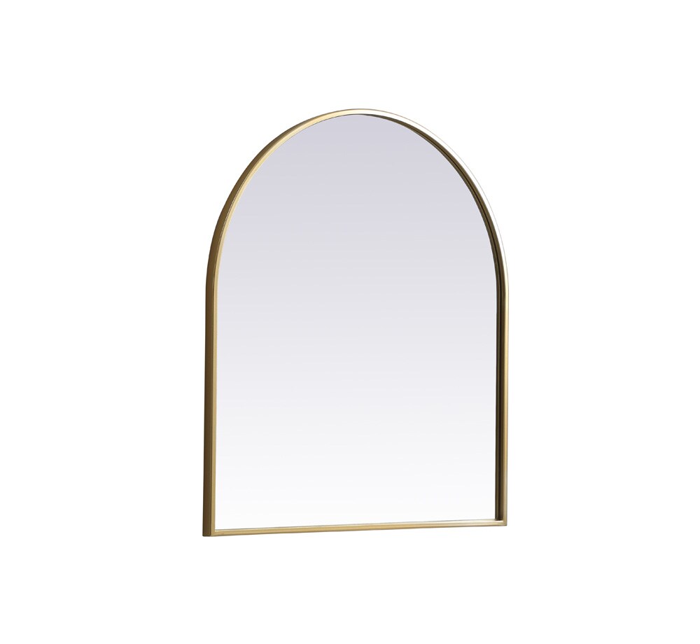 Elegant Furniture & Lighting - Ayra Metal Frame Arch Mirror 27x30 Inch in Brass - MR1A2730BRS veiw 8