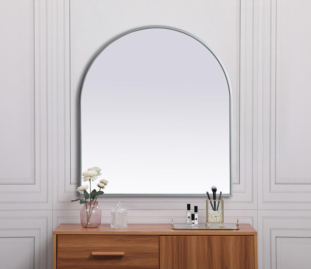 Elegant Furniture & Lighting - Ayra Metal Frame Arch Mirror 27x30 Inch in Silver - MR1A2730SIL veiw 4