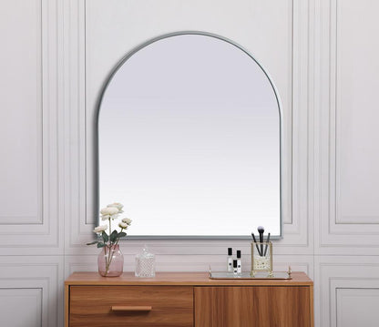 Elegant Furniture & Lighting - Ayra Metal Frame Arch Mirror 27x30 Inch in Silver - MR1A2730SIL veiw 4