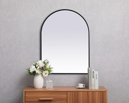 Elegant Furniture & Lighting - Ayra Metal Frame Arch Mirror 27x36 Inch in Black - MR1A2736BLK veiw 4