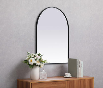 Elegant Furniture & Lighting - Ayra Metal Frame Arch Mirror 27x36 Inch in Black - MR1A2736BLK veiw 5