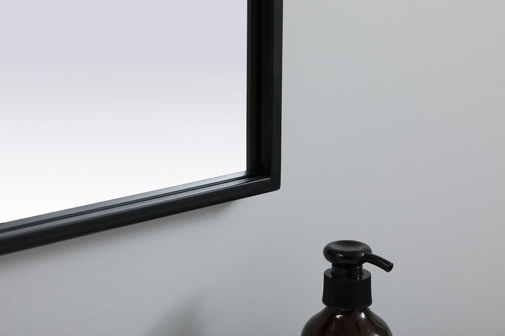 Elegant Furniture & Lighting - Ayra Metal Frame Arch Mirror 27x36 Inch in Black - MR1A2736BLK veiw 7