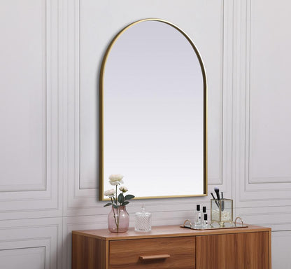 Elegant Furniture & Lighting - Ayra Metal Frame Arch Mirror 27x36 Inch in Brass - MR1A2736BRS veiw 5
