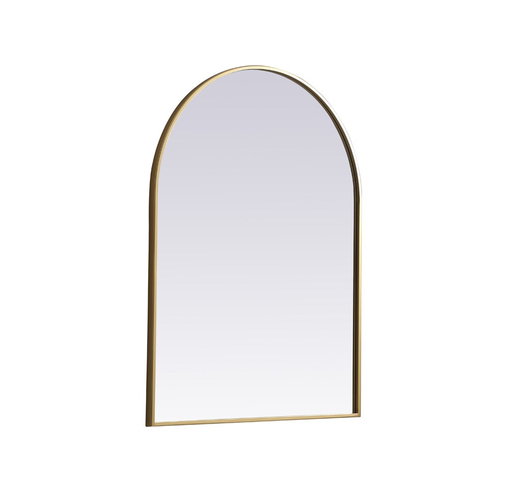 Elegant Furniture & Lighting - Ayra Metal Frame Arch Mirror 27x36 Inch in Brass - MR1A2736BRS veiw 8