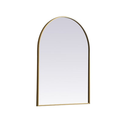 Elegant Furniture & Lighting - Ayra Metal Frame Arch Mirror 27x36 Inch in Brass - MR1A2736BRS veiw 8