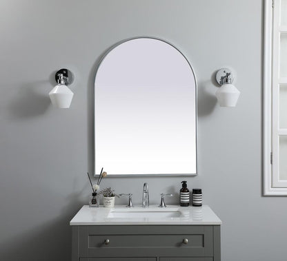 Elegant Furniture & Lighting - Ayra Metal Frame Arch Mirror 27x36 Inch in Silver - MR1A2736SIL veiw 2