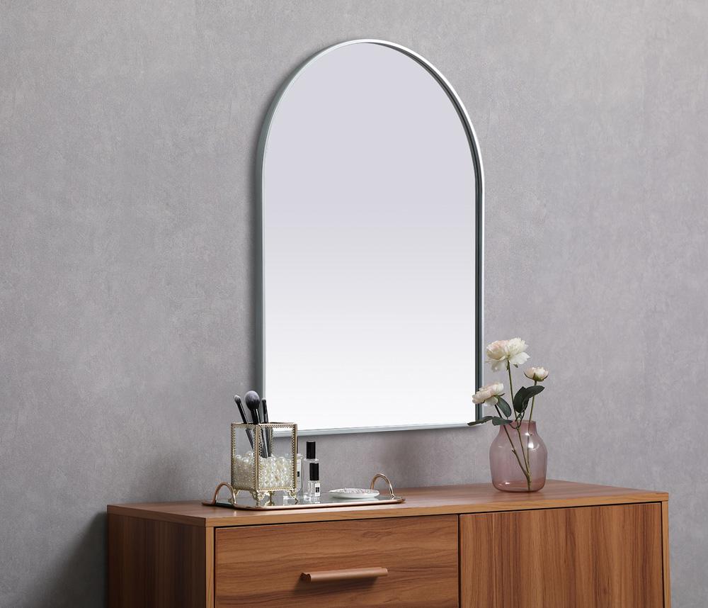 Elegant Furniture & Lighting - Ayra Metal Frame Arch Mirror 27x36 Inch in Silver - MR1A2736SIL veiw 5