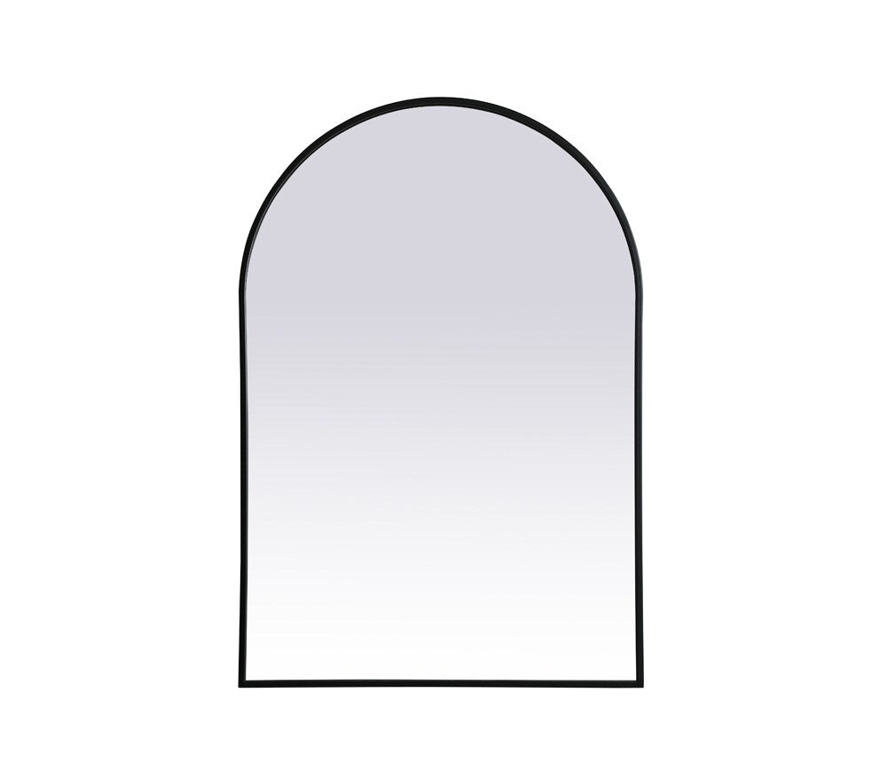 Elegant Furniture & Lighting - Ayra Metal Frame Arch Mirror 27x40 Inch in Black - MR1A2740BLK veiw 1