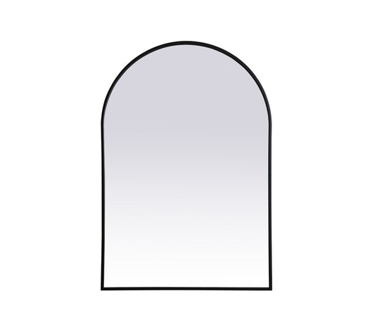 Elegant Furniture & Lighting - Ayra Metal Frame Arch Mirror 27x40 Inch in Black - MR1A2740BLK veiw 1