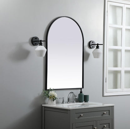 Elegant Furniture & Lighting - Ayra Metal Frame Arch Mirror 27x40 Inch in Black - MR1A2740BLK veiw 3