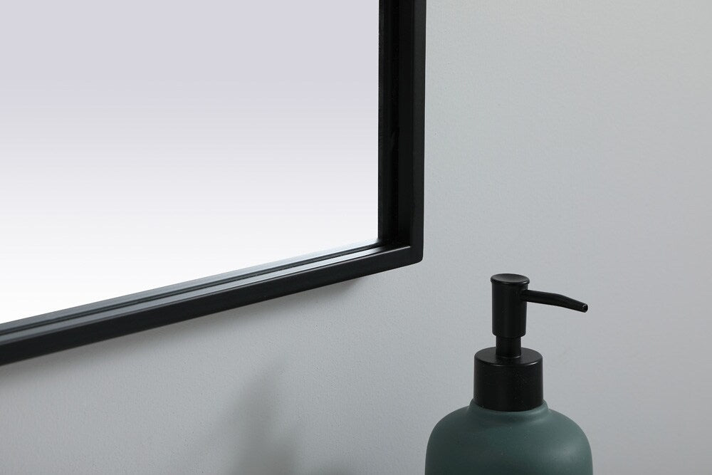Elegant Furniture & Lighting - Ayra Metal Frame Arch Mirror 27x40 Inch in Black - MR1A2740BLK veiw 7