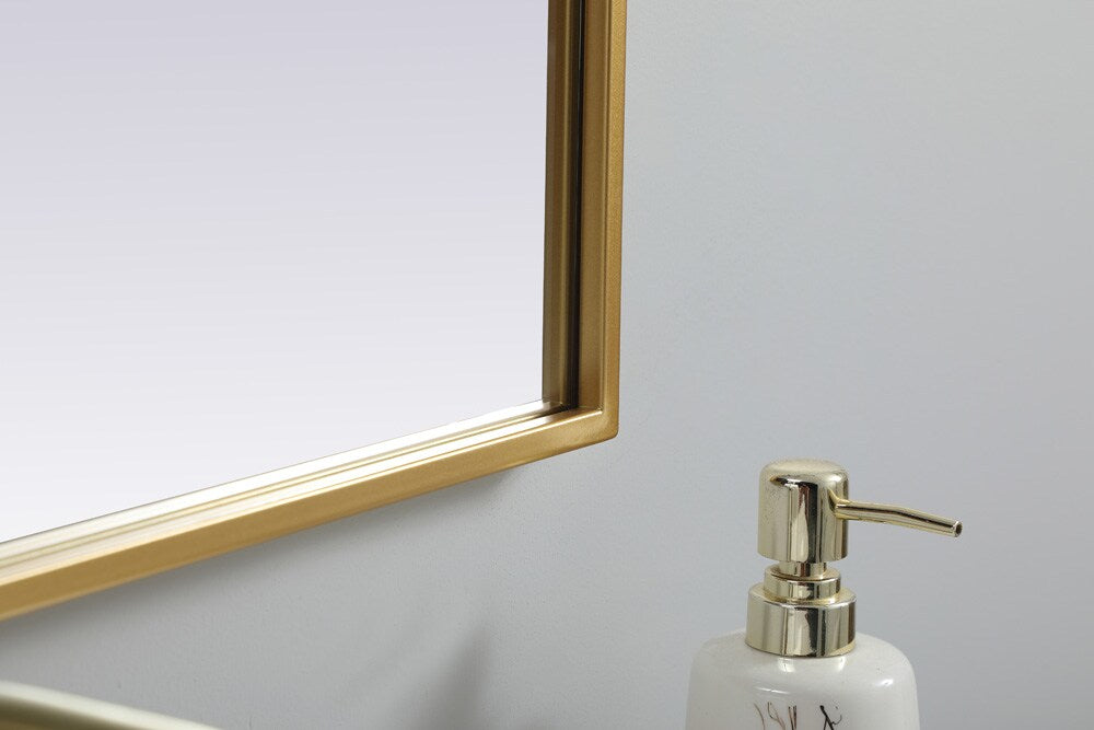 Elegant Furniture & Lighting - Ayra Metal Frame Arch Mirror 27x40 Inch in Brass - MR1A2740BRS veiw 7