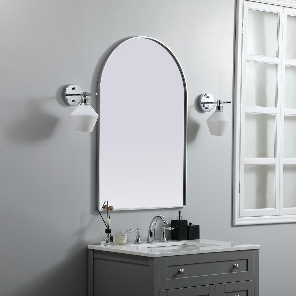 Elegant Furniture & Lighting - Ayra Metal Frame Arch Mirror 27x40 Inch in Silver - MR1A2740SIL veiw 2